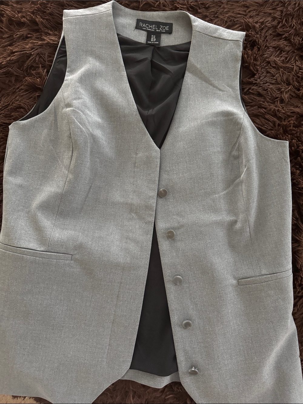 Rachel Zoe Woman’s Light Gray Tailored Vest